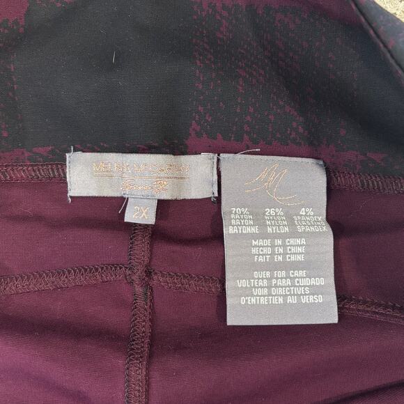 Melissa McCarthy Purple Black Checkered Plaid Heavy Leggings Pants Plus Size 2X - Picture 4 of 5